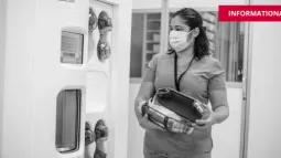 staff using hospital tube system