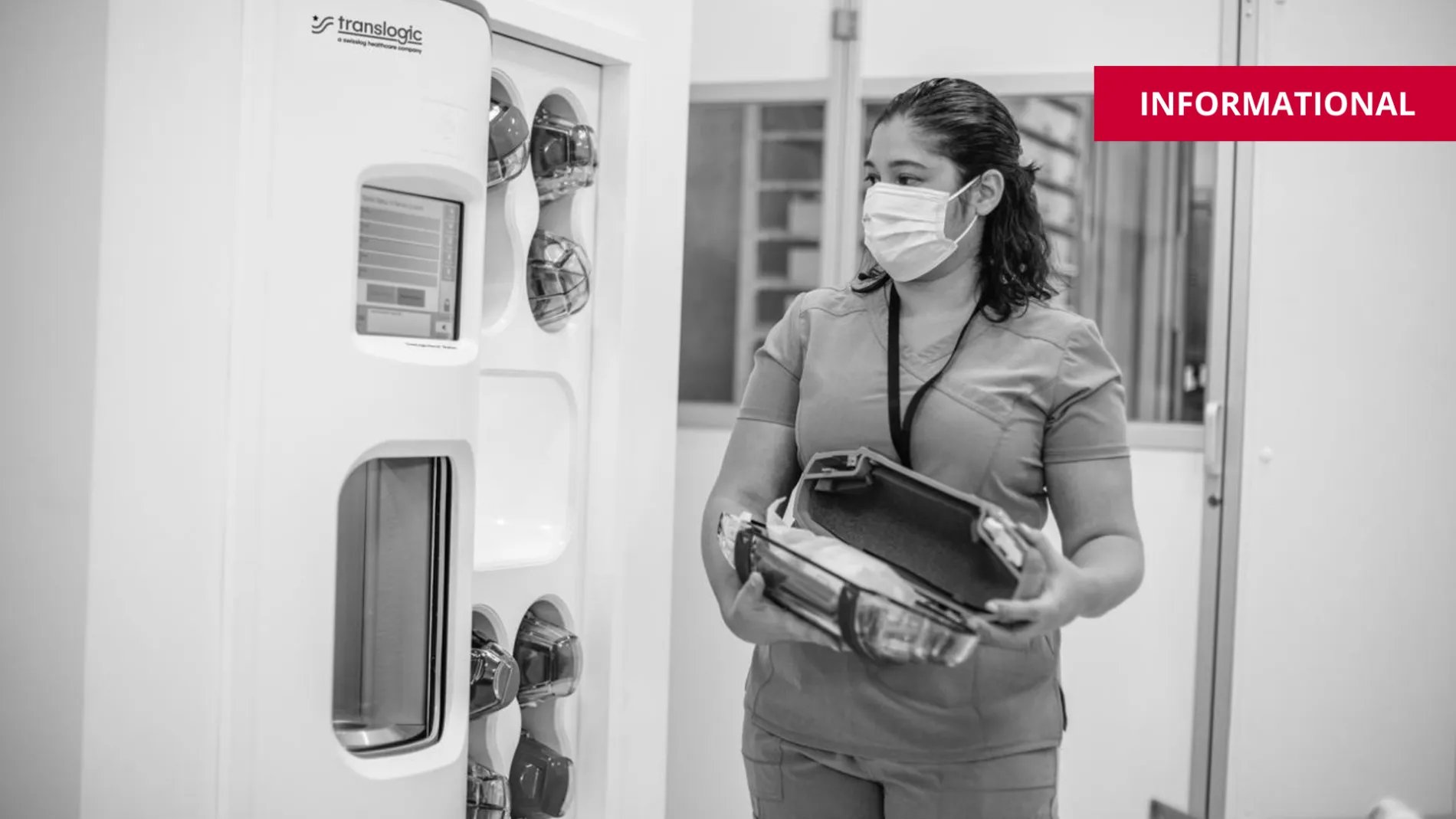 staff using hospital tube system