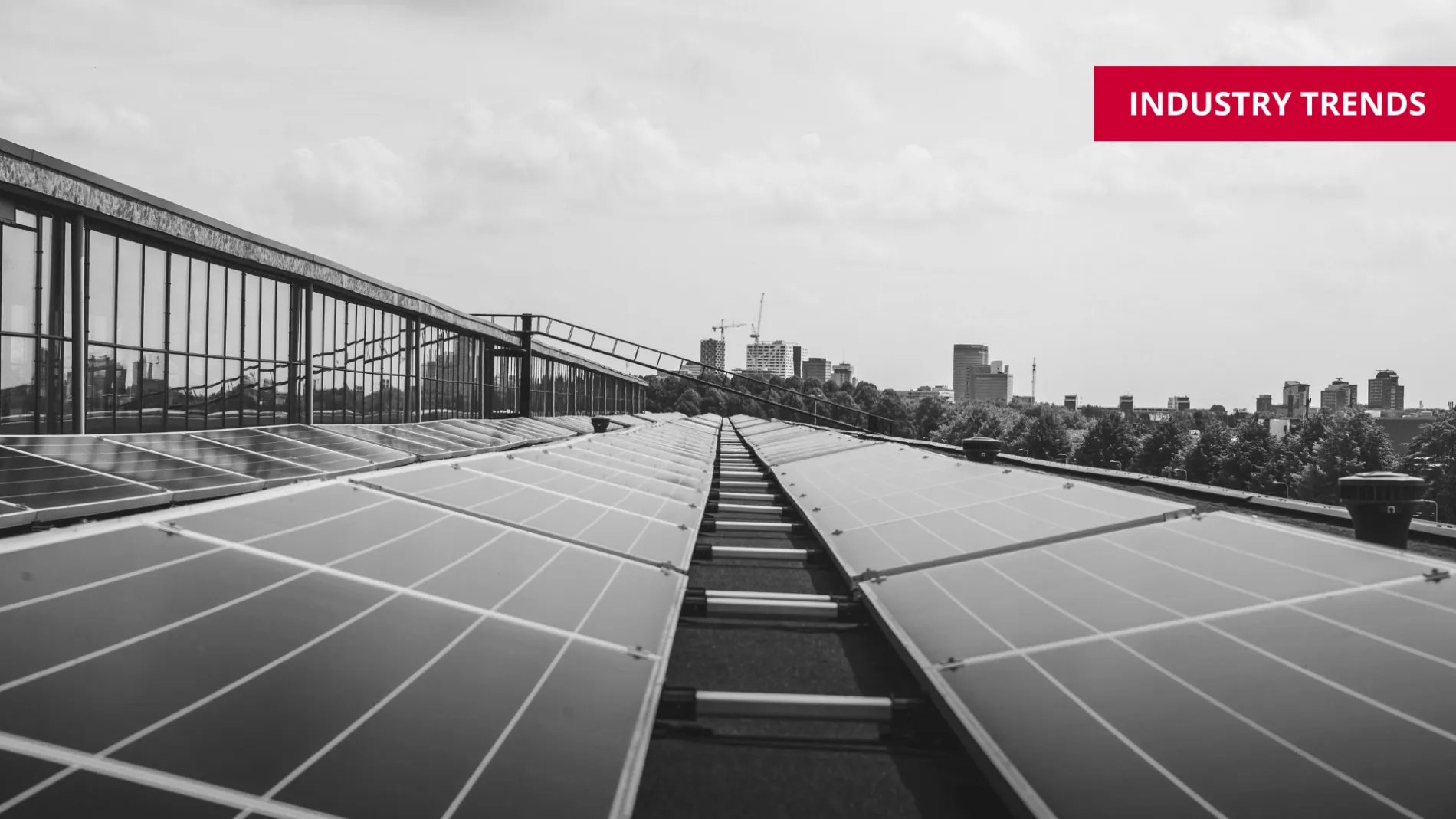 solar panels on top of building