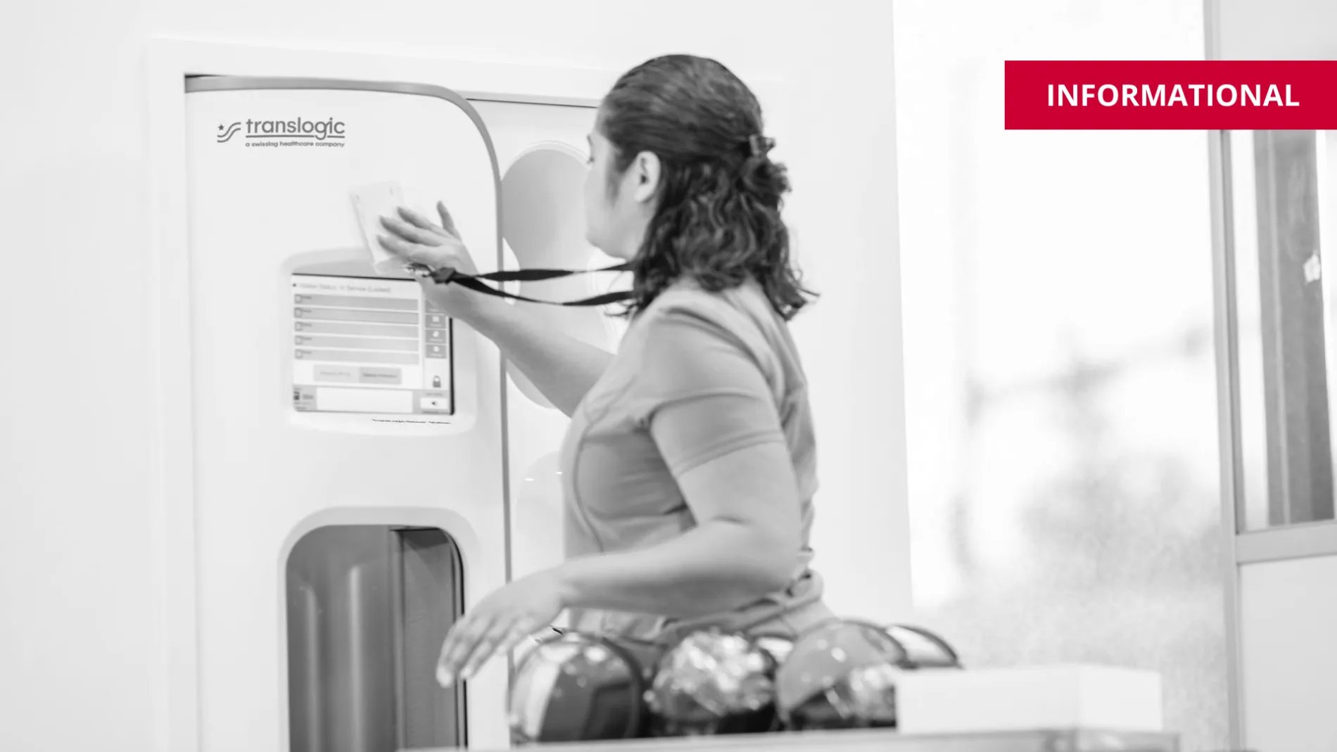 hospital staff using tube system station