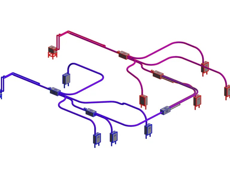 3d computer model of pneumatic tube system