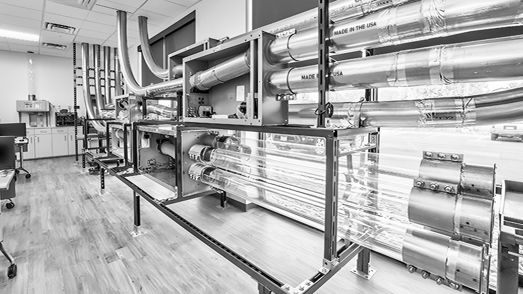 Translogic training center with clear tubes on display