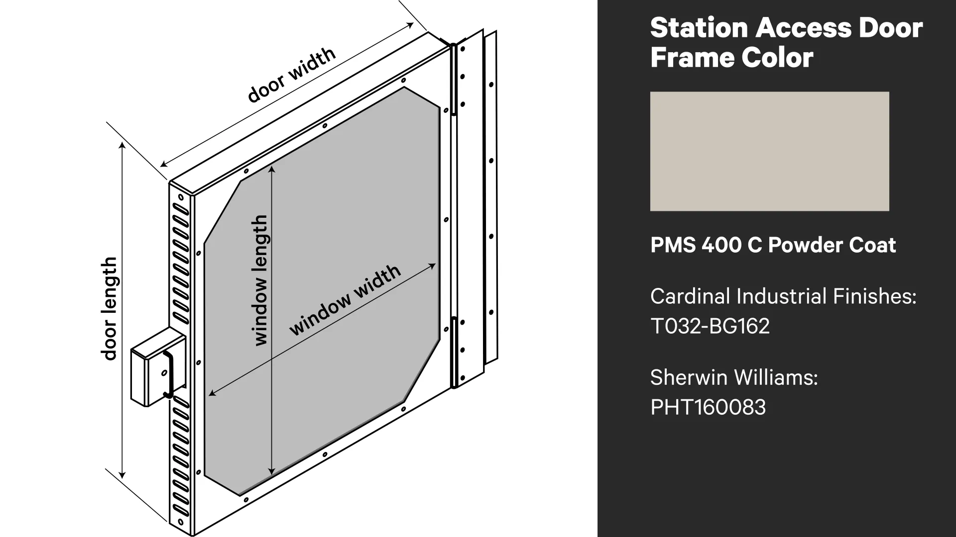 Station Access Door Dimensions and Color